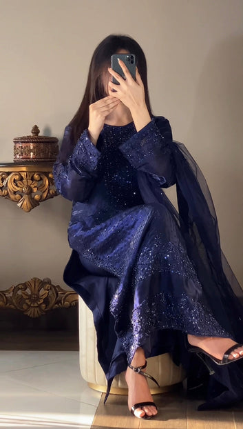 Hussain rehar Shesha Silk Fabric 2-Piece Wedding Dress