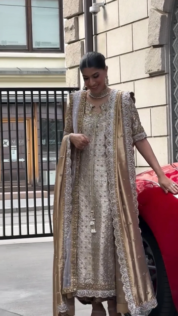 Haris shakeel Double Zari Fabric Wedding Dress 4-Piece