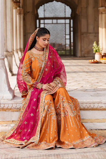 Naqshi  Tassel Silk Fabric Wedding Dress 3-Piece