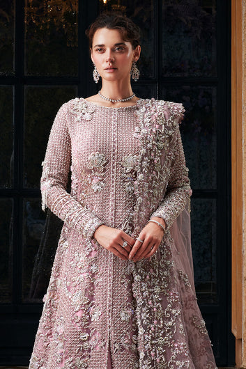 Mushq Organza fabric Gown Style Bridal Sharara Wedding Dress 3-Piece