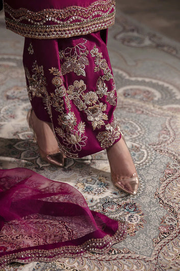 Abeera usman Tassel Silk Fabric Embroidered 3-Piece